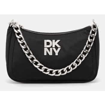 τσάντα dkny χρώμα μαύρο, r52hek76 κύριο υλικό 100%