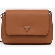 τσάντα guess meridian χρώμα: καφέ, hwbg69 74200 100% πολυουρεθάνη