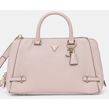 τσάντα guess rosalba χρώμα ροζ, hwzg96 57060 κύριο υλικό