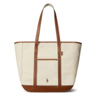τσάντα polo ralph lauren χρώμα: μπεζ, 428968158 κύριο υλικό: 100% βαμβάκι
άλλα υλικά: φυσικό δέρμα