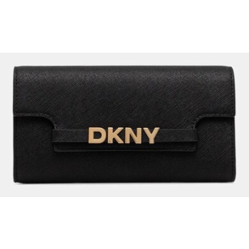πορτοφόλι dkny χρώμα μαύρο, r52qkm29 φόδρα 100%