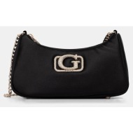 τσάντα guess prue χρώμα: μαύρο, hweg96 70730 100% πολυεστέρας