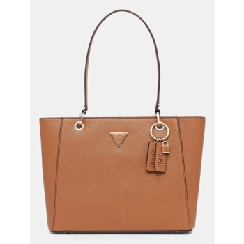 τσάντα guess noelle χρώμα καφέ, hwzg96 72250 κύριο υλικό