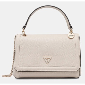 τσάντα guess noelle χρώμα μπεζ, hwzg96 72250 κύριο υλικό