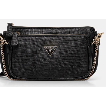 τσάντα guess noelle χρώμα μαύρο, hwzg96 72710 κύριο υλικό