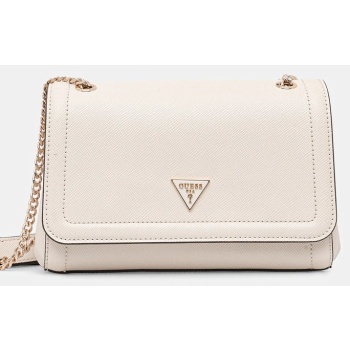 τσάντα guess noelle χρώμα μπεζ, hwzg96 72210 κύριο υλικό