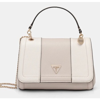 τσάντα guess noelle χρώμα άσπρο, hwzg96 72210 κύριο υλικό