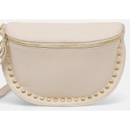 δερμάτινη τσάντα answear.lab χρώμα: μπεζ 100% φυσικό δέρμα