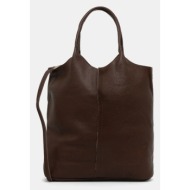 δερμάτινη τσάντα answear.lab χρώμα: καφέ 100% φυσικό δέρμα