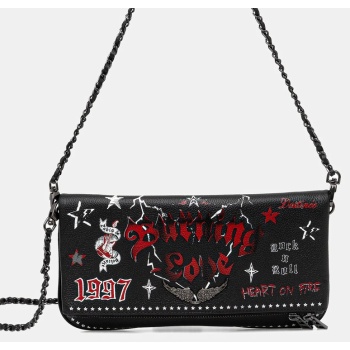 δερμάτινη τσάντα zadig&voltaire χρώμα μαύρο, lwba04029