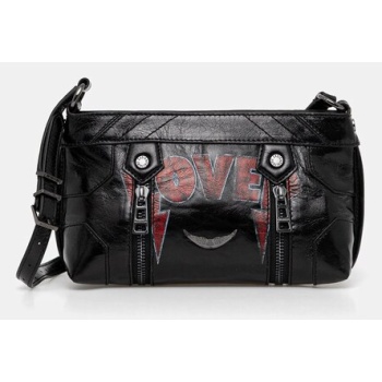 δερμάτινη τσάντα zadig&voltaire χρώμα μαύρο, lwba03951