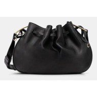 δερμάτινη τσάντα liviana conti χρώμα: μαύρο, a5wa01 φυσικό δέρμα