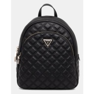 σακίδιο πλάτης guess giully χρώμα: μαύρο, hwqg96 73320 δερμάτινη απομίμηση