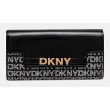 πορτοφόλι dkny χρώμα μαύρο, r52q5m29 κύριο υλικό 100%