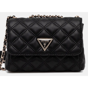 τσάντα guess giully χρώμα μαύρο, hwqg96 73740 κύριο υλικό