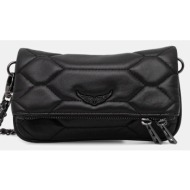 δερμάτινη τσάντα zadig&voltaire χρώμα: μαύρο, lwba03974 κύριο υλικό: 100% δέρμα αρνιού
φόδρα: 60% αν