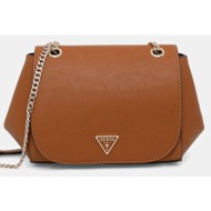 τσάντα guess talent χρώμα: καφέ, hwng96 69210 δερμάτινη απομίμηση