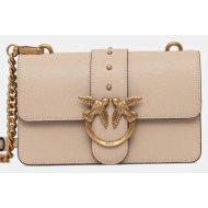 δερμάτινη τσάντα pinko χρώμα: μπεζ, 105856 a0f1 φυσικό δέρμα