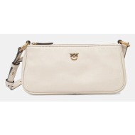 δερμάτινη τσάντα pinko χρώμα: μπεζ, 105069 a0qo δέρμα