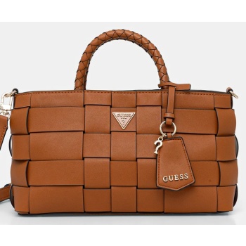 τσάντα guess maylee χρώμα καφέ, hwwg96 61060 κύριο υλικό