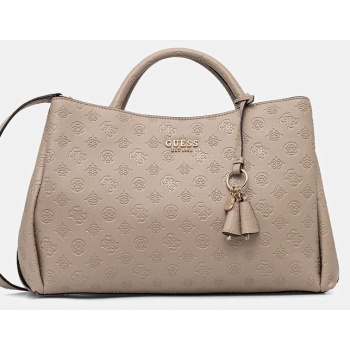 τσάντα guess phoebe χρώμα μπεζ, hwpd96 65070 κύριο υλικό