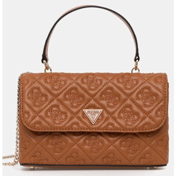 τσάντα guess adelasia χρώμα καφέ, hwql96 58210 κύριο