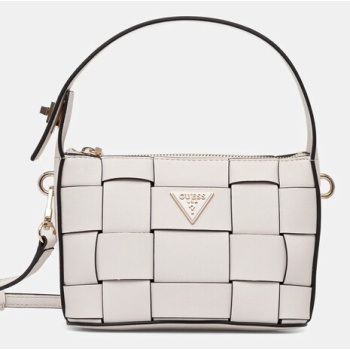 τσάντα guess maylee χρώμα μπεζ, hwwg96 61720 κύριο υλικό