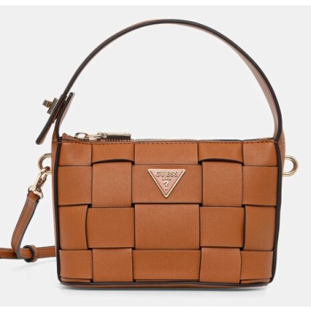 τσάντα guess maylee χρώμα καφέ, hwwg96 61720 κύριο υλικό
