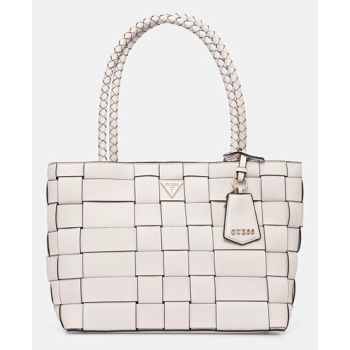τσάντα guess maylee χρώμα μπεζ, hwwg96 61220 κύριο υλικό