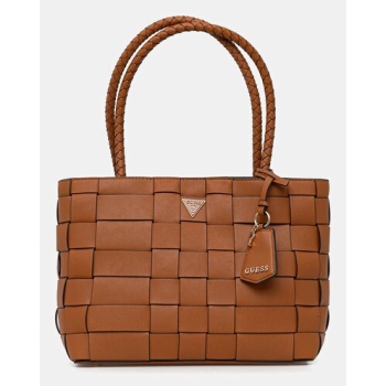 τσάντα guess maylee χρώμα καφέ, hwwg96 61220 κύριο υλικό