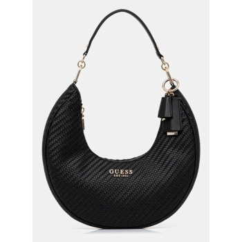 τσάντα guess mirema χρώμα μαύρο, hwwg96 31020 κύριο υλικό