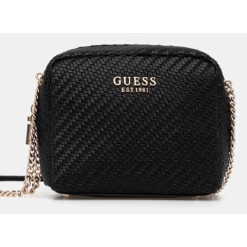 τσάντα guess mirema χρώμα μαύρο, hwwg96 31140 κύριο υλικό