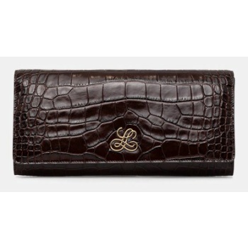 δερμάτινη τσάντα ώμου luisa spagnoli χρώμα καφέ, 542509