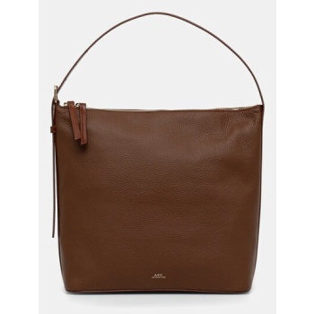 δερμάτινη τσάντα a.p.c. sac vera χρώμα καφέ, pxcbl.f61902