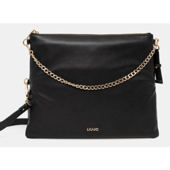 τσάντα liu jo χρώμα μαύρο, aa5074 e0014 υλικό 1 100%
