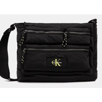τσάντα calvin klein χρώμα μαύρο, lv04g3147g 100%