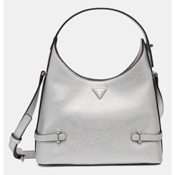 τσάντα guess rosalba χρώμα ασημί, hwmy96 57010 κύριο