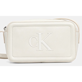 τσάντα calvin klein χρώμα άσπρο, lv04f3220g 100%