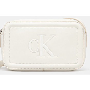 τσάντα calvin klein χρώμα μπεζ, lv04f3220g 100%
