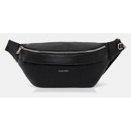 τσάντα φάκελος calvin klein χρώμα: μαύρο, lv04d3161g δερμάτινη απομίμηση