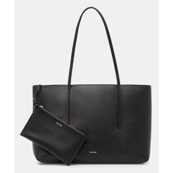τσάντα calvin klein χρώμα μαύρο, lv04f3274g 100%