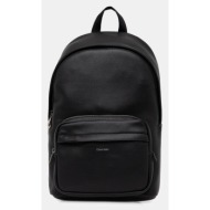 σακίδιο πλάτης calvin klein χρώμα: μαύρο, lv04d3155g 100% πολυουρεθάνη