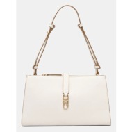 τσάντα tommy hilfiger χρώμα: μπεζ, aw0aw17718 100% πολυουρεθάνη