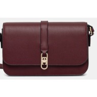 τσάντα tommy hilfiger χρώμα: μπορντό, aw0aw17723 κύριο υλικό: 100% πολυουρεθάνη