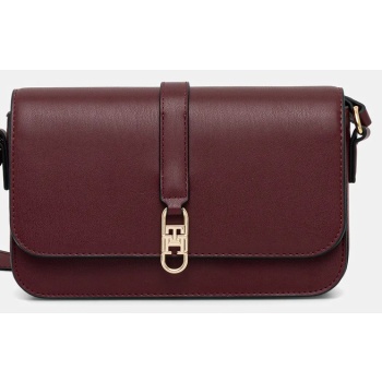 τσάντα tommy hilfiger χρώμα μπορντό, aw0aw17723 κύριο