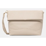 τσάντα tommy hilfiger χρώμα: μπεζ, aw0aw17692 κύριο υλικό: 100% πολυουρεθάνη