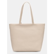 τσάντα tommy hilfiger χρώμα: μπεζ, aw0aw17693 100% πολυουρεθάνη