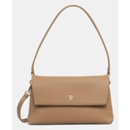 τσάντα tommy hilfiger χρώμα: καφέ, aw0aw17695 51% ανακυκλωμένος πολυεστέρας, 49% πολυουρεθάνη