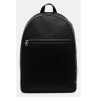 σακίδιο πλάτης tommy hilfiger χρώμα: μαύρο, am0am13659 90% πολυουρεθάνη, 10% ανακυκλωμένος πολυεστέρ