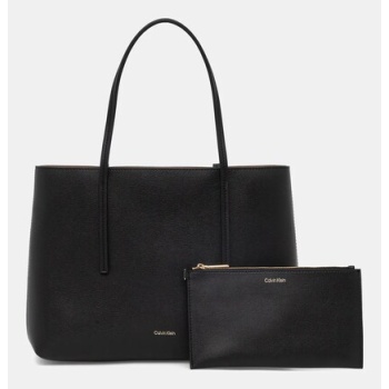 τσάντα calvin klein χρώμα μαύρο, lv04f3275g 100%